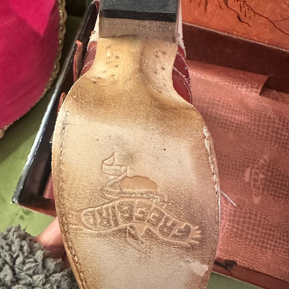 Freebird Red and Cream Lace Up Boots - Picture 7 of 11